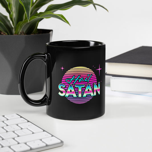 Synthwave Satan - Black Glossy Mug