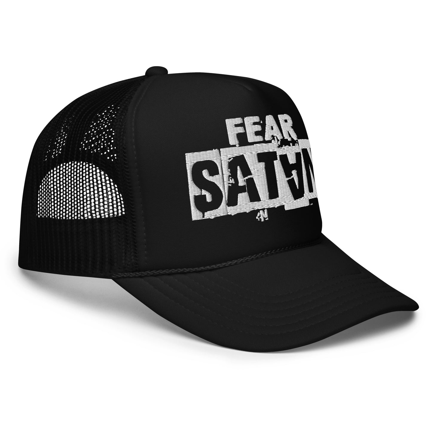 Fear Satan Black Foam Trucker Hat